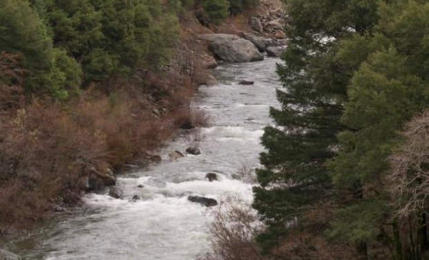 A rushing stream in the Tahoe National Forest in California's Tahoe National Forest